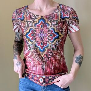 Energe World Wear Vintage Y2K Mandala Top